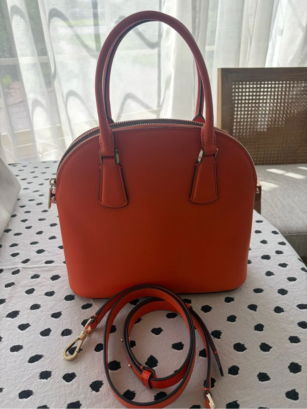 kate spade Orange Dome Satchel with Detachable Strap